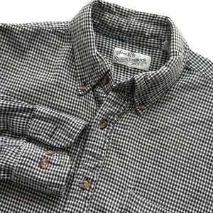 Houndstooth Flannel Shirt Men's L Tall VTG SEARS ROEBUCK Preppy Dark Academia